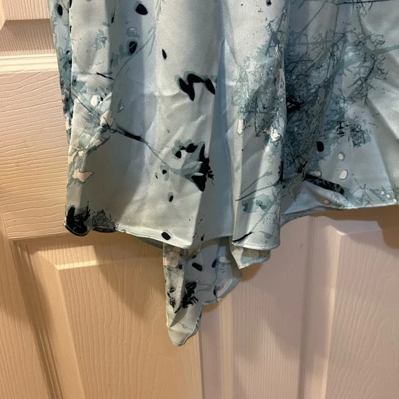 Alfani Light Blue Asymmetrical Abstract Skirt Size 12 NWT - Picture 4 of 6